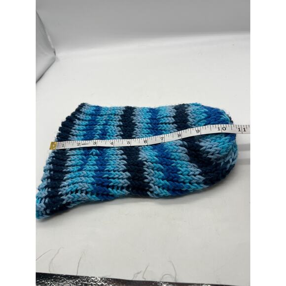 Knit Light and Dark Blue Striped Beanie Knit Hat Outdoors XS - Picture 7 of 8